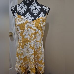 Wild Fable Yellow and White  Sleevess Dress Mini